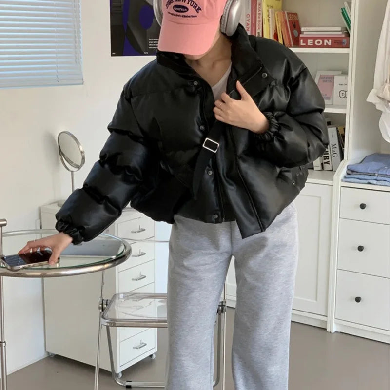 Kunstleder Steppjacke
