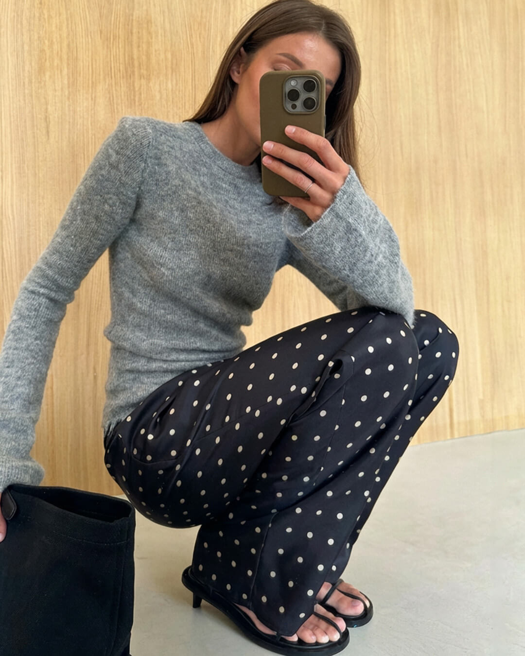 Adela Satin-Hose mit Polka Dots