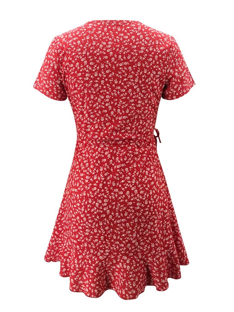Celeste Floral V-Neck A-Line Mini Dress