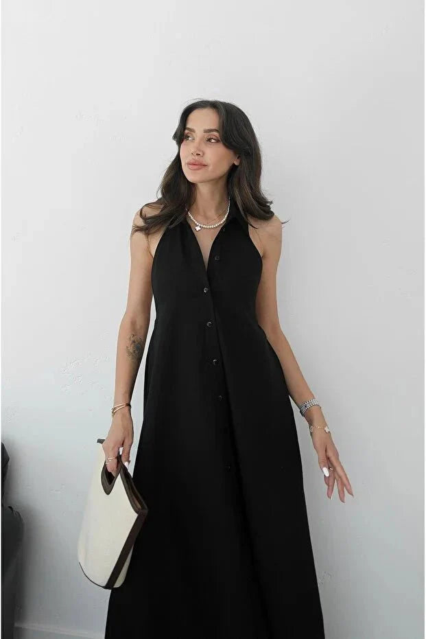 Kaya Halter Neck Maxi Dress Elegant Maxi Dress