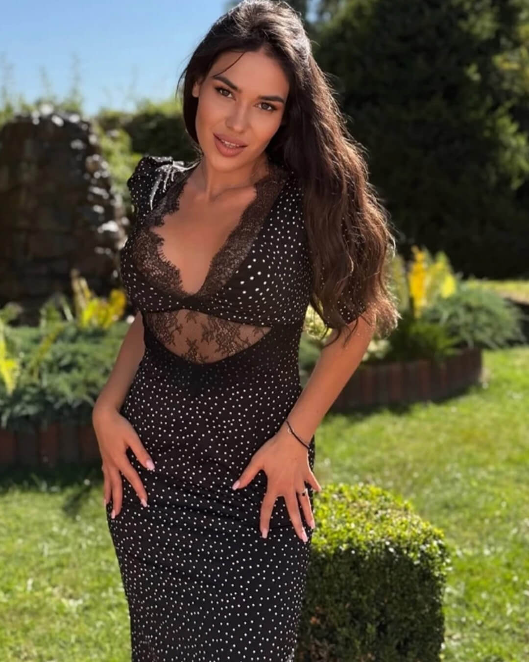 Puffärmel-Spitzenkleid