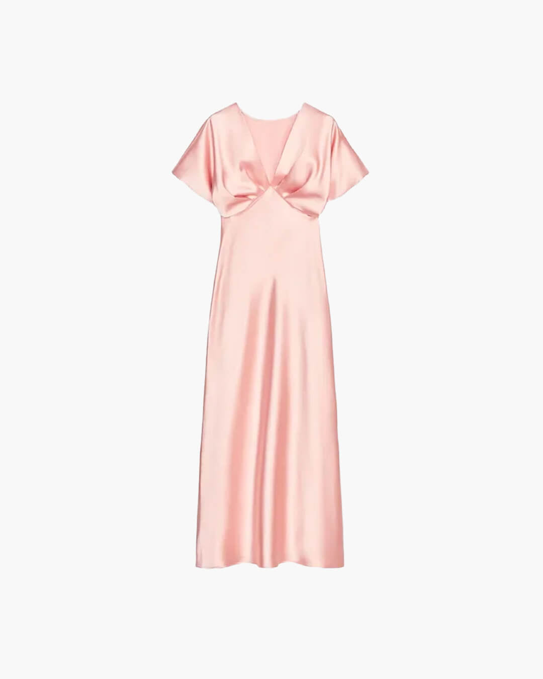 Satin-Midikleid mit V-Ausschnitt