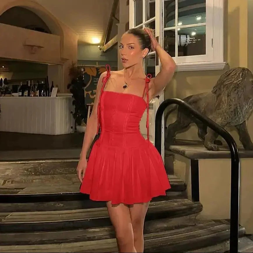Pleated Cami Mini Dress