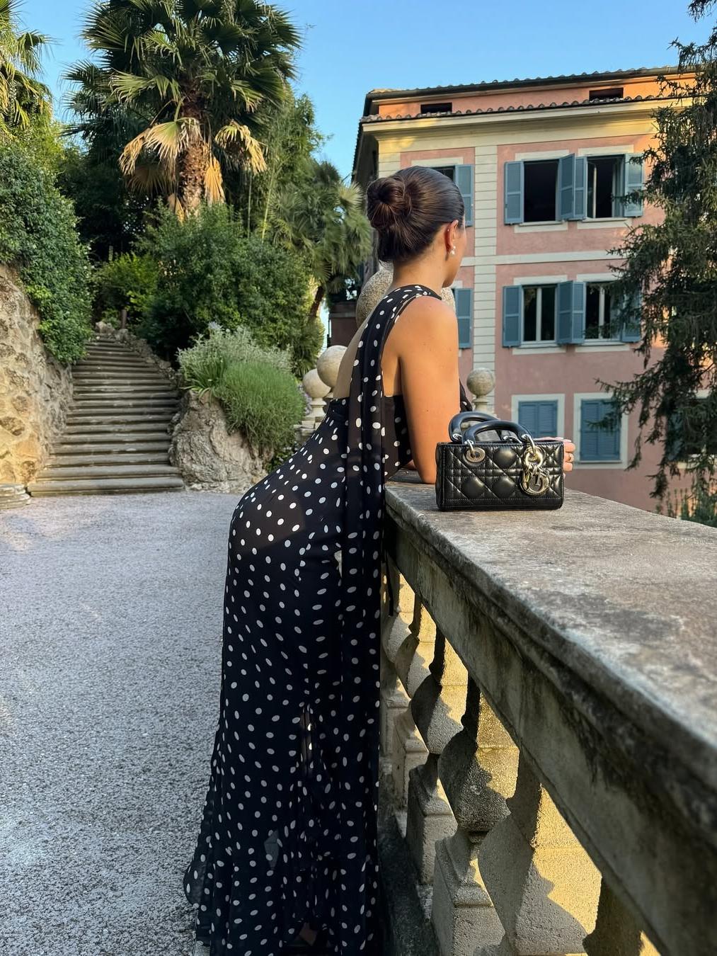 Polka-Dot Maxi-Kleid
