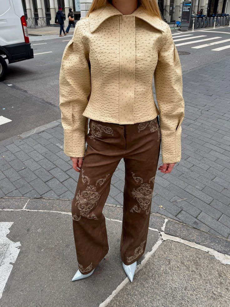 Rosette Ostrich Kunstlederjacke