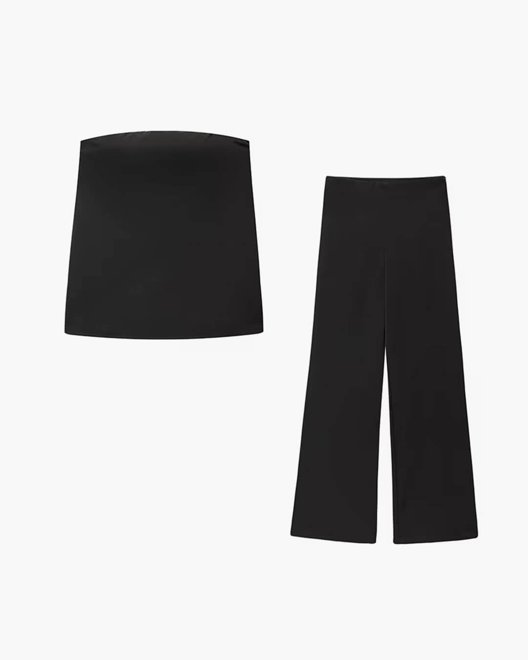 Claudine Satin Bandeau-Hosenanzug