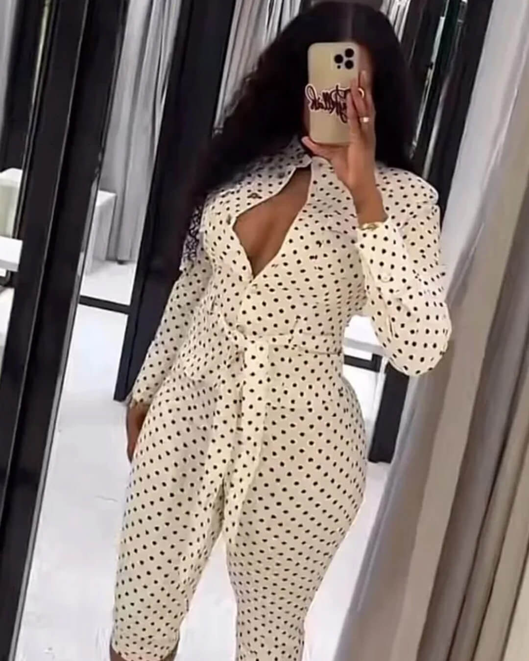 Jia Polka Dot High-Waist Hosen-Set