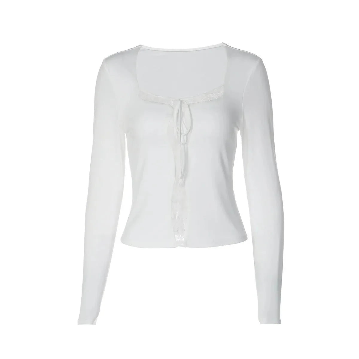 Wren Crop-Top mit Spitze und Square Neck