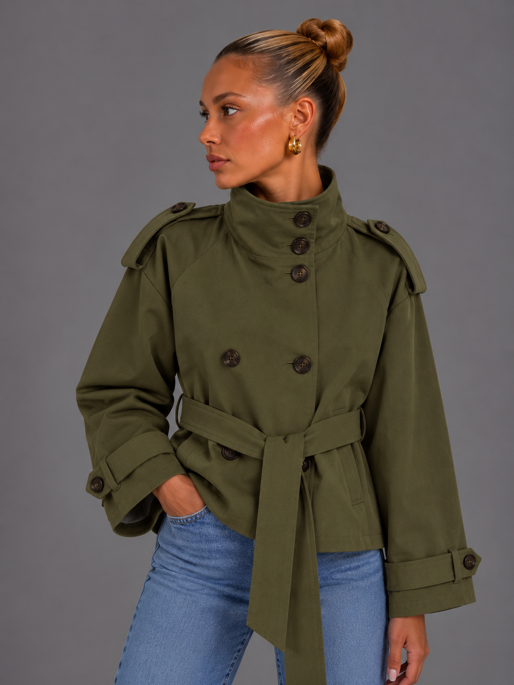 Angel Cropped Trenchcoat
