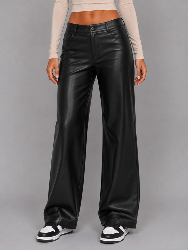 Giselle High Waist Leather Trousers