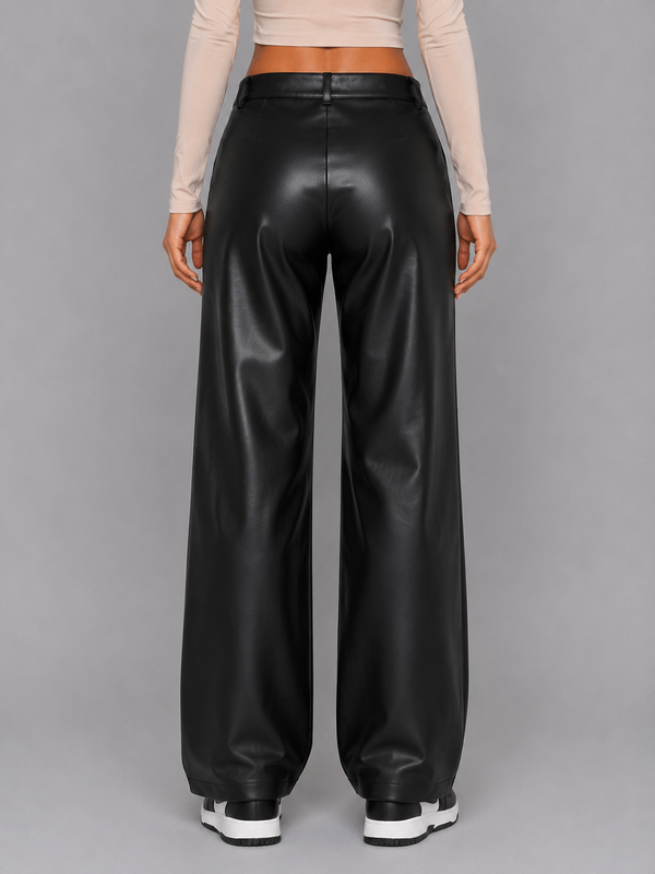 Giselle High Waist Leather Trousers