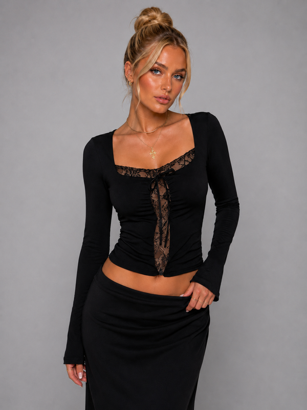 Wren Lace Square Neck Crop Top