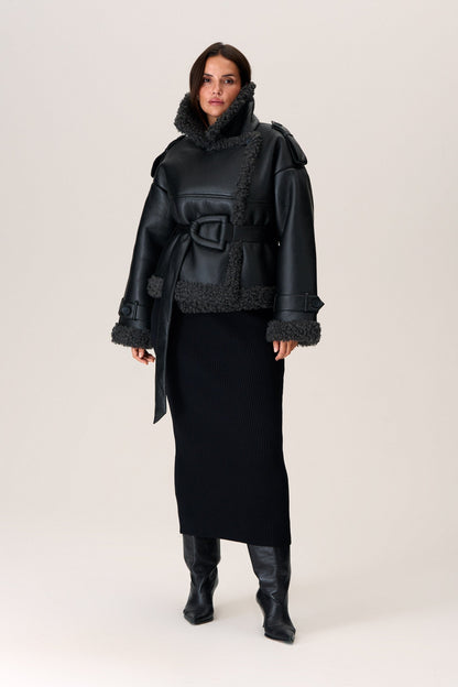 Stylische Jacke mit Gürtel