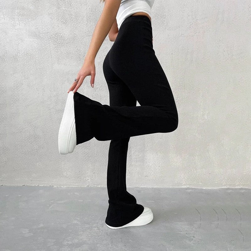 High-Waist Elastic Long Pants