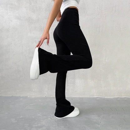 High-Waist Elastic Long Pants
