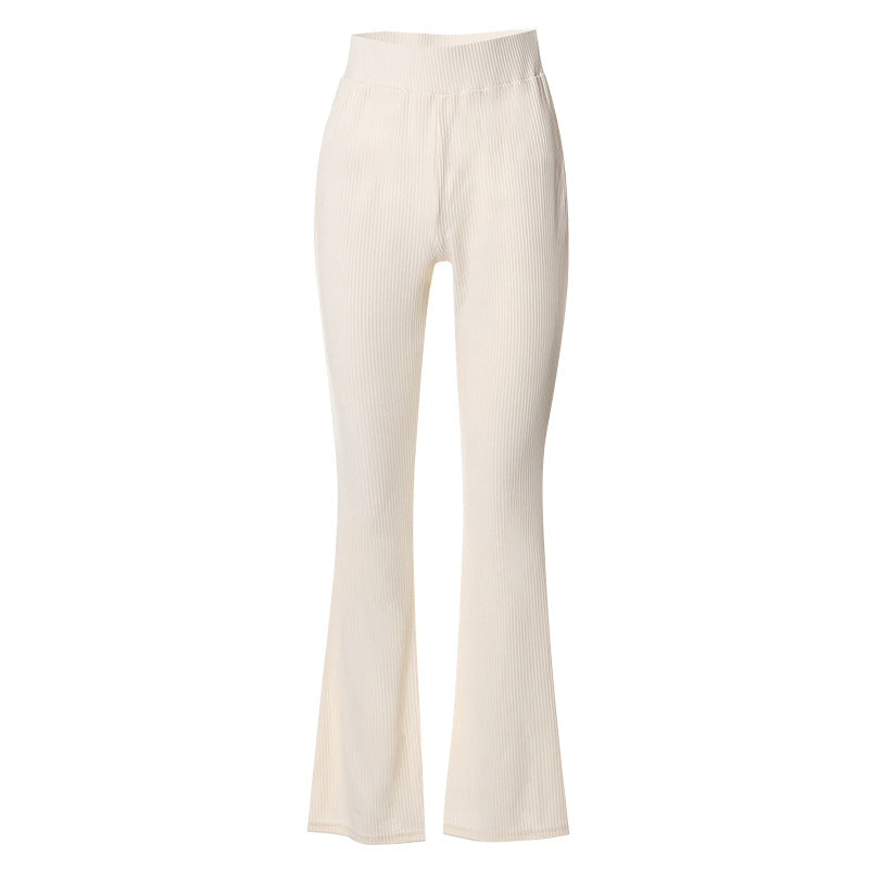 High-Waist Elastic Long Pants