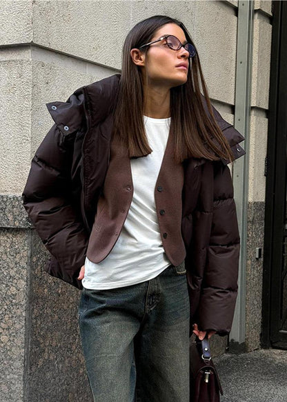 Steppjacke mit abnehmbarer Kapuze