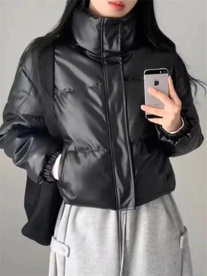 Kunstleder Steppjacke