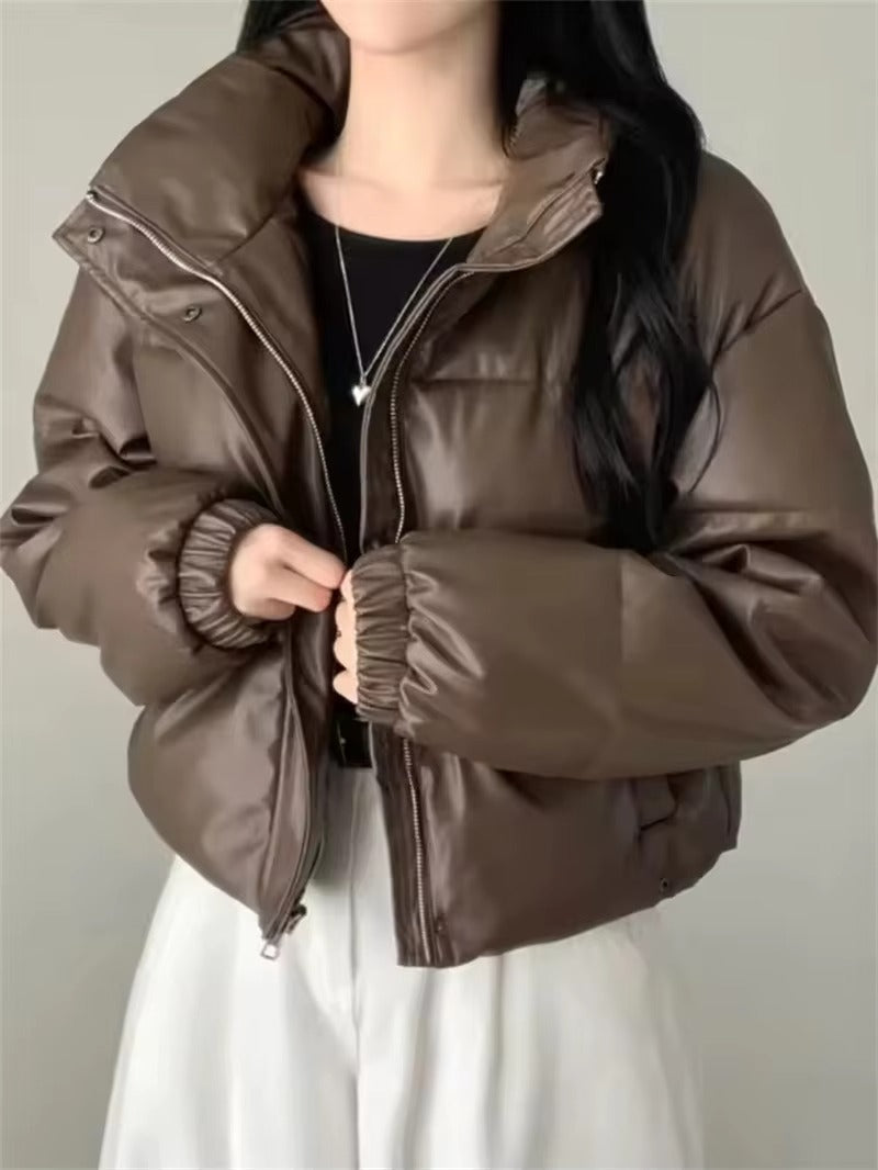 Kunstleder Steppjacke