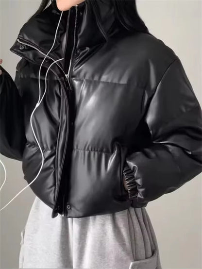 Kunstleder Steppjacke