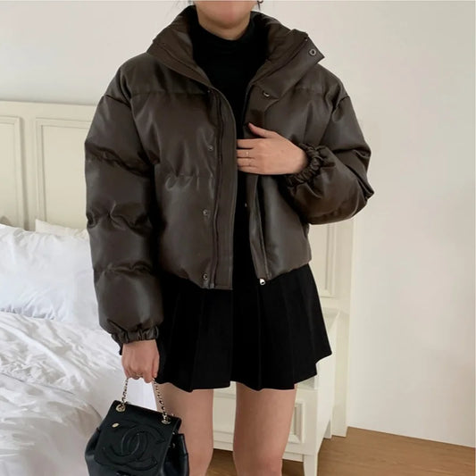 Kunstleder Steppjacke