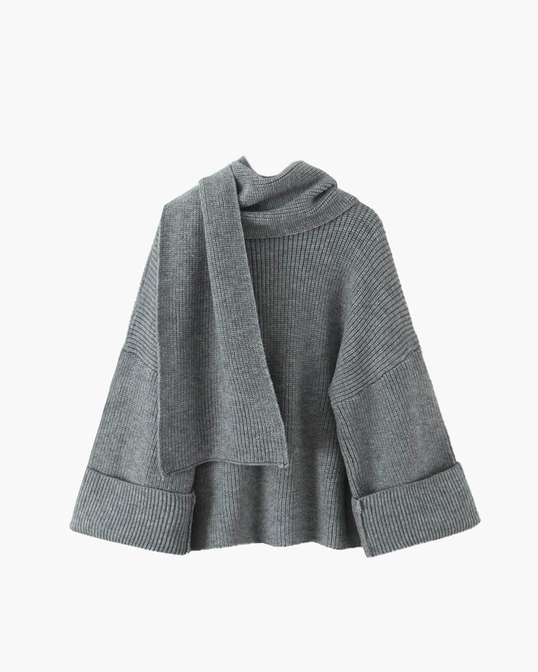 Locker Strickpullover mit Schal