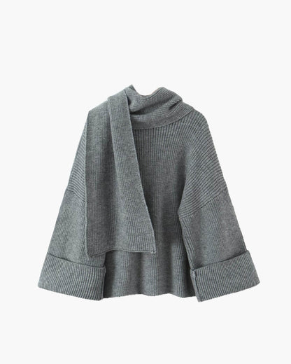 Locker Strickpullover mit Schal