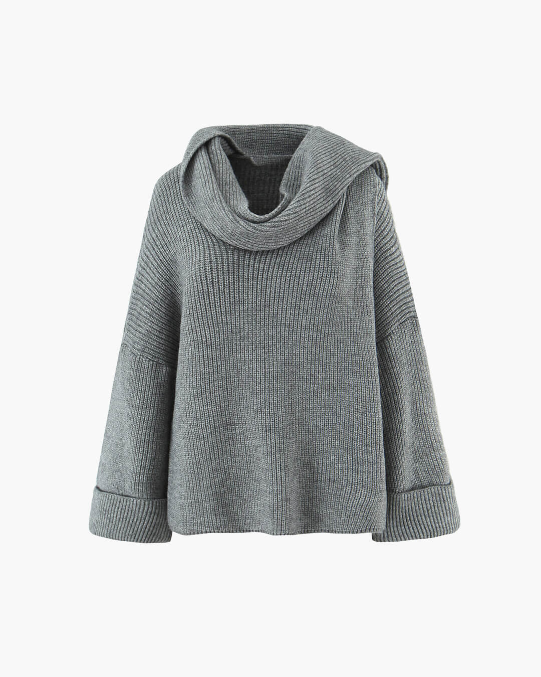 Locker Strickpullover mit Schal