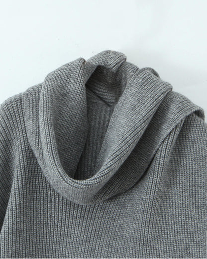 Locker Strickpullover mit Schal