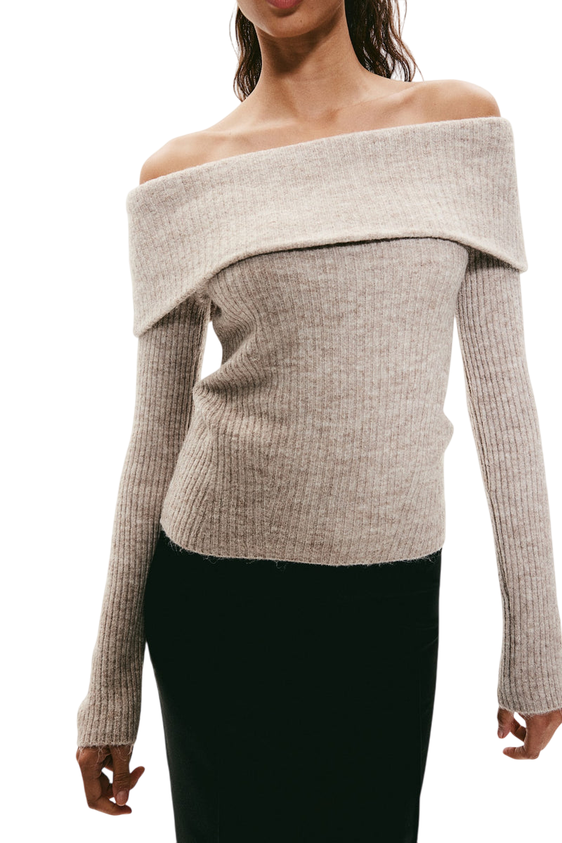 Schulterfreier Pullover