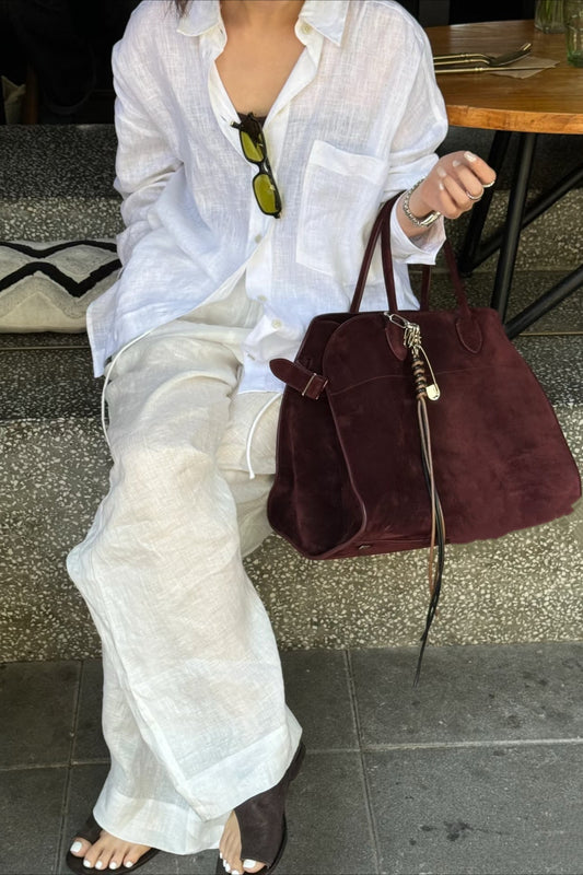Beatrice Leinen Loose-Fit Langarmbluse