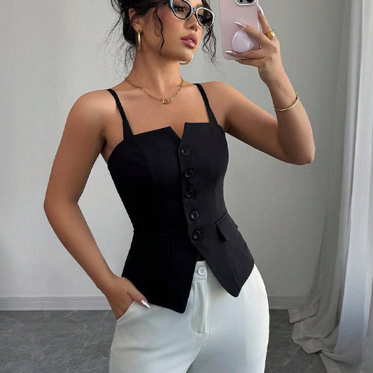 Bridget taillierte ärmellose Bluse Top