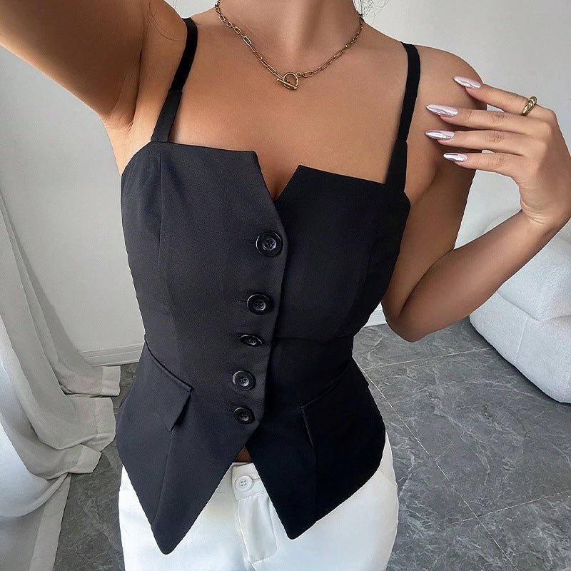 Bridget taillierte ärmellose Bluse Top