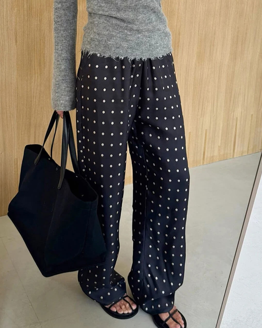 Adela Satin-Hose mit Polka Dots