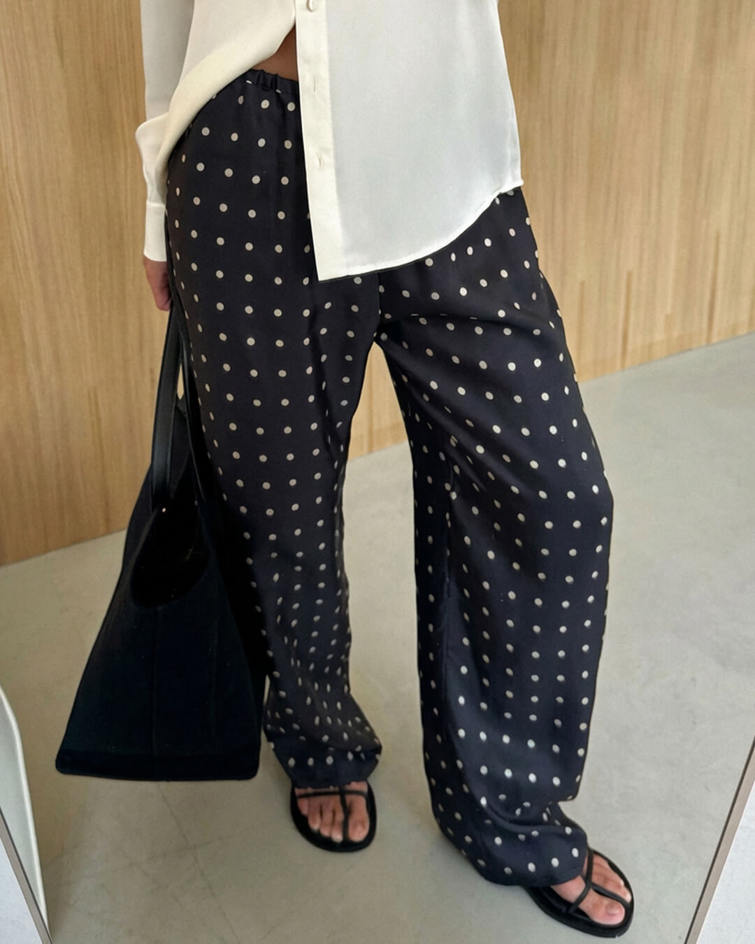 Adela Satin-Hose mit Polka Dots
