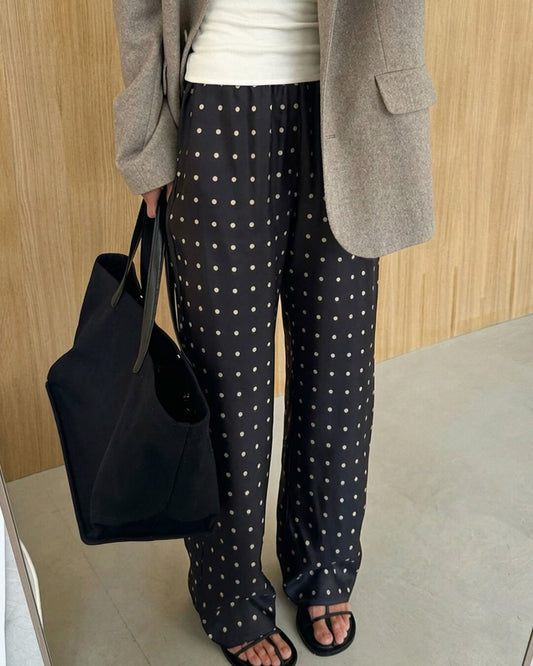 Adela Satin-Hose mit Polka Dots