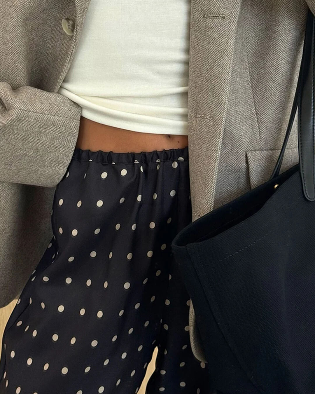 Adela Satin-Hose mit Polka Dots