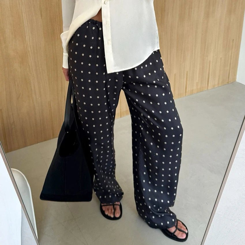 Adela Satin-Hose mit Polka Dots