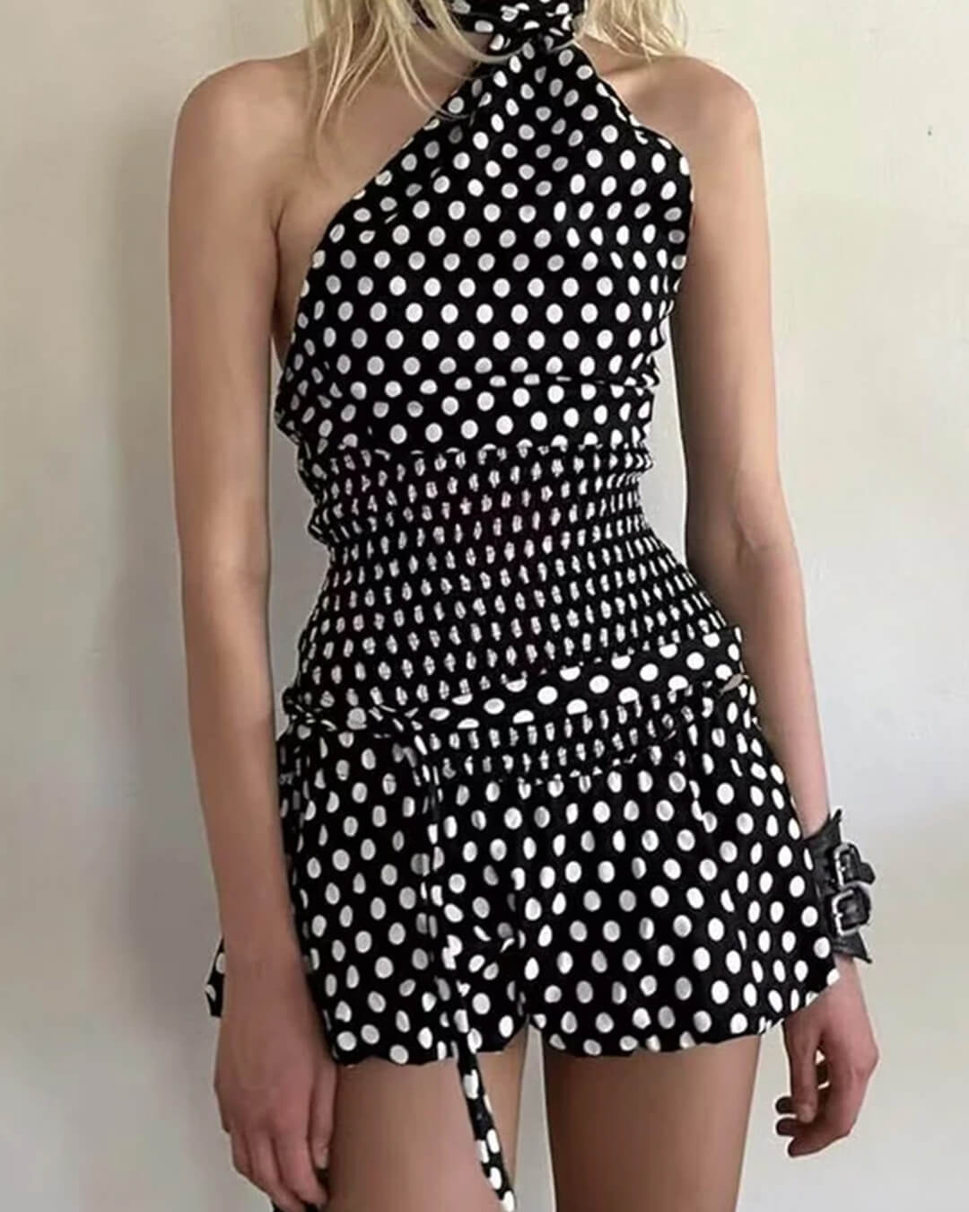 Astrid Polka Dot Elastischer Minirock