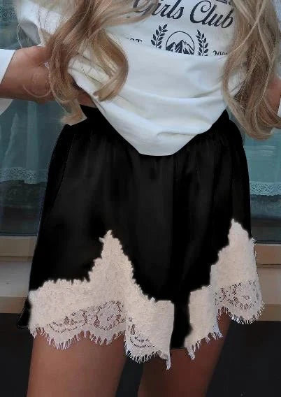 Dominique Satin-Seide Spitzen-Shorts
