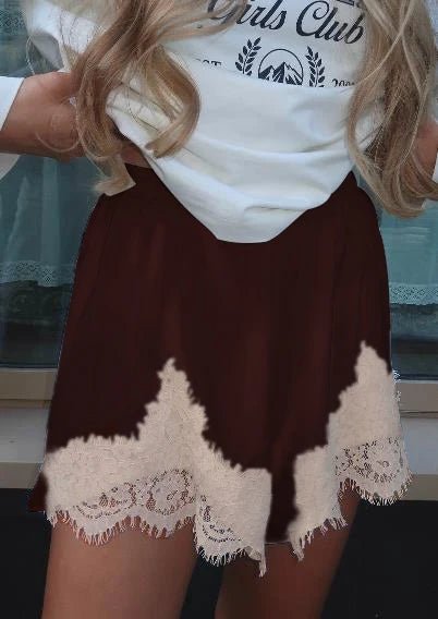 Dominique Satin-Seide Spitzen-Shorts
