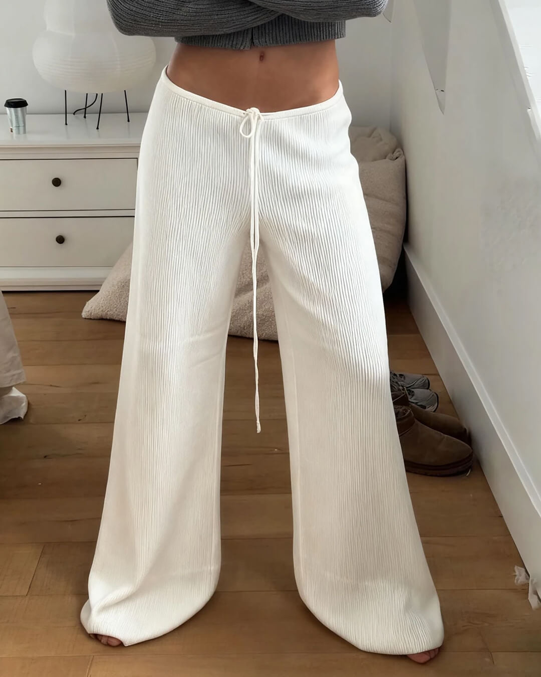 Gabriela Gerippte Strick-Loungehose