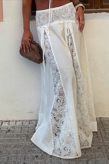Quinn Low-Rise Lace Maxi Skirt
