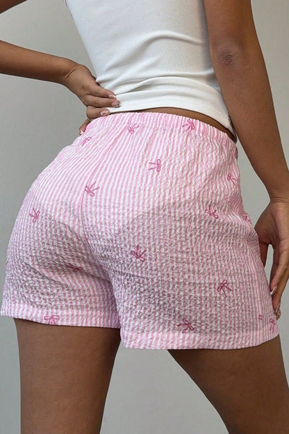 Tirzah Gestreifte Low-Waist-Shorts mit Elastikbund