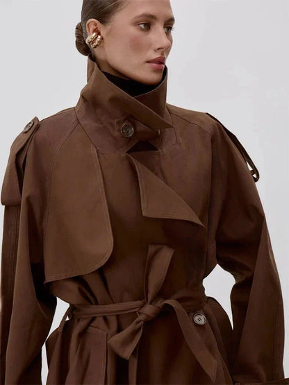 Octavia Schnür-Trenchcoat mit Stehkragen