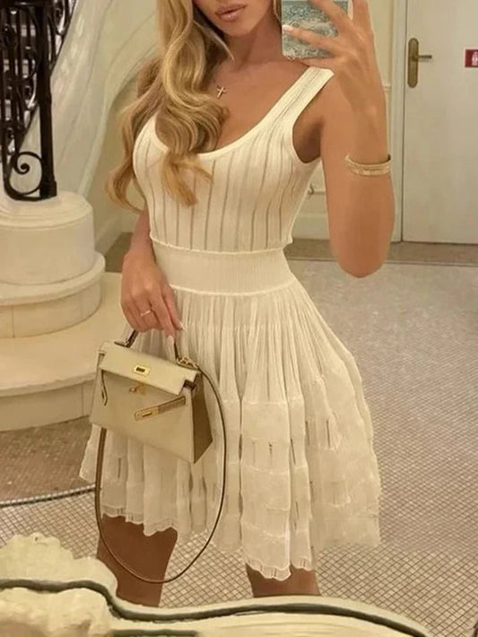 Alicia Gestricktes Träger-Minikleid