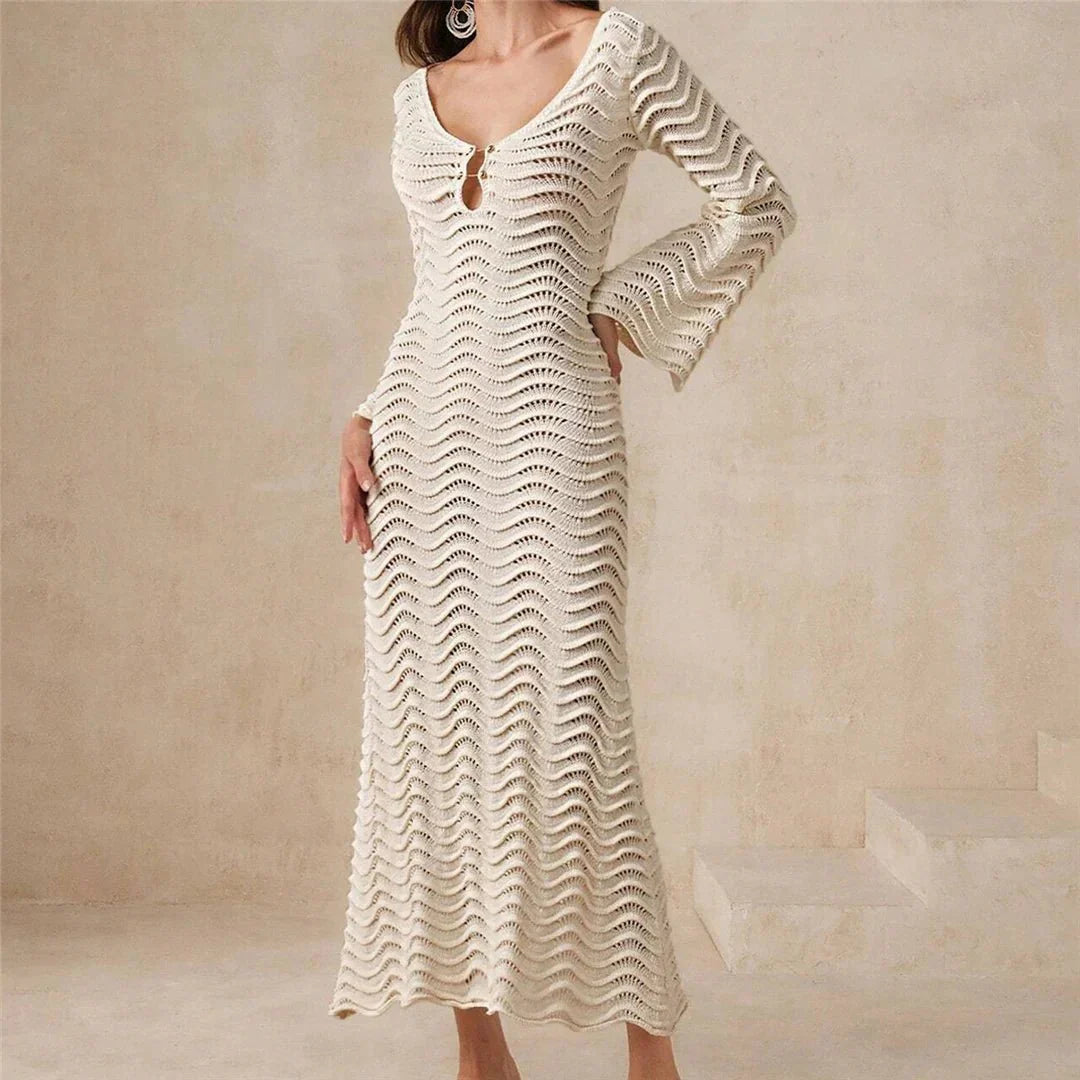 Arabella Strick-Maxikleid mit Schnürung