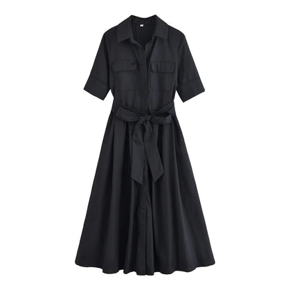Ariane Hemdblusenkleid midi mit Gürtel