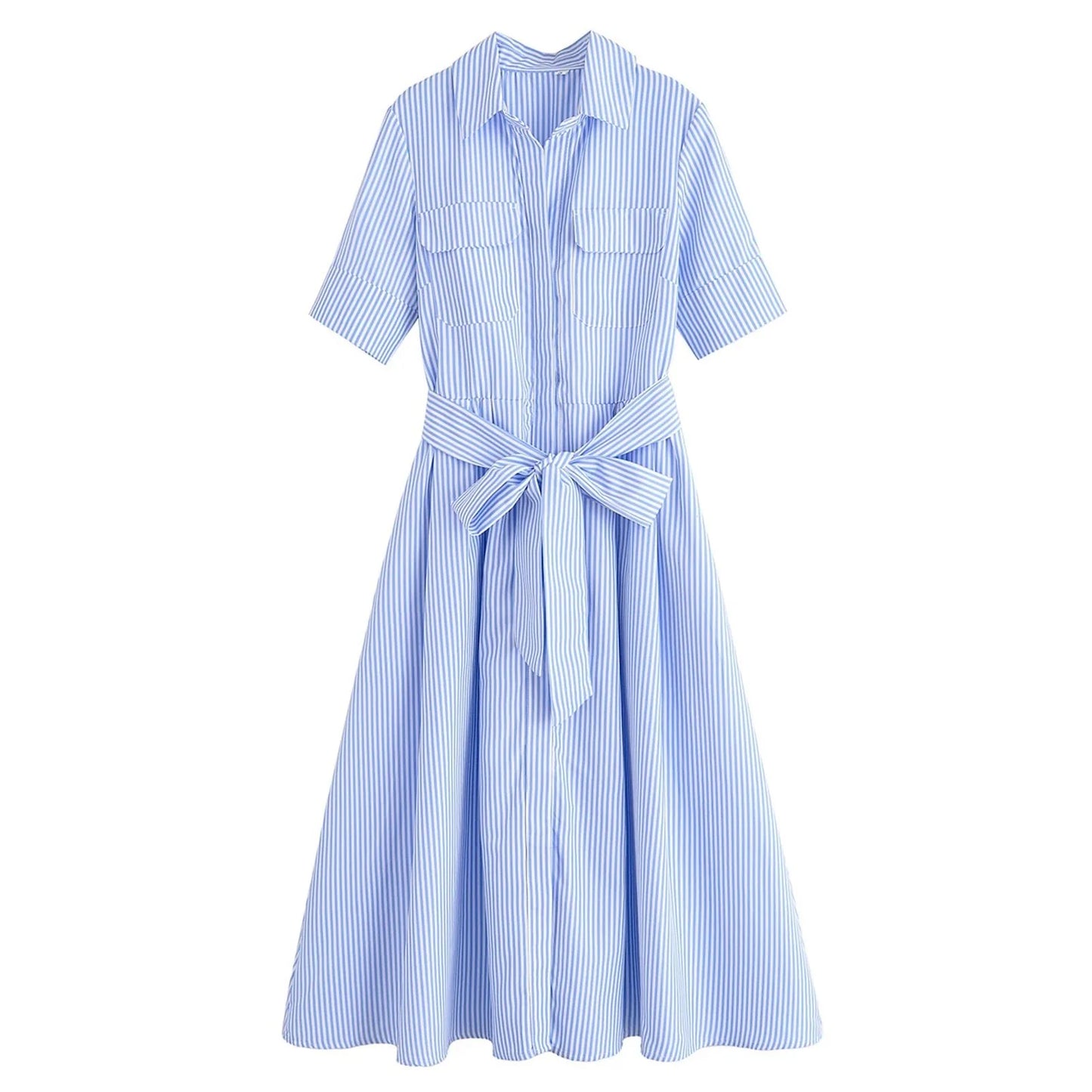 Ariane Hemdblusenkleid midi mit Gürtel