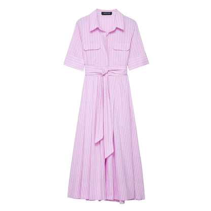 Ariane Hemdblusenkleid midi mit Gürtel